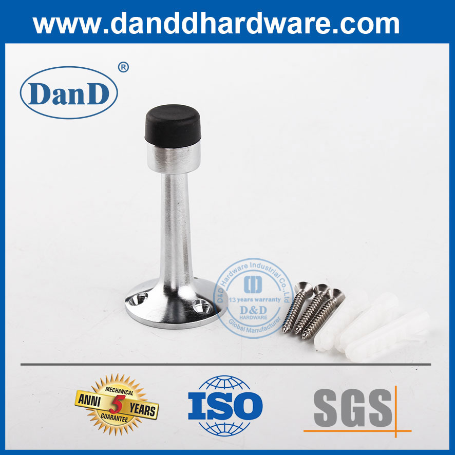 내부 Door-DDDS019용 아연 합금 새틴 니켈 검정색 고무 키 큰 도어 스톱 도어스토퍼