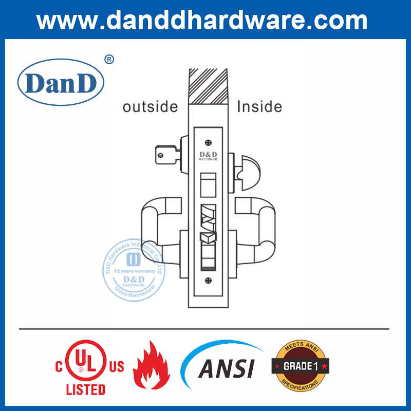 SUS304 ANSI 1등급 출입문용 가장 안전한 도어록 -DDAL20