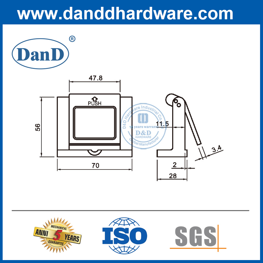  호텔 도어 가드 스테인레스 스틸 주조 푸시 도어 가드 호텔 잠금 Guard-DDDG012