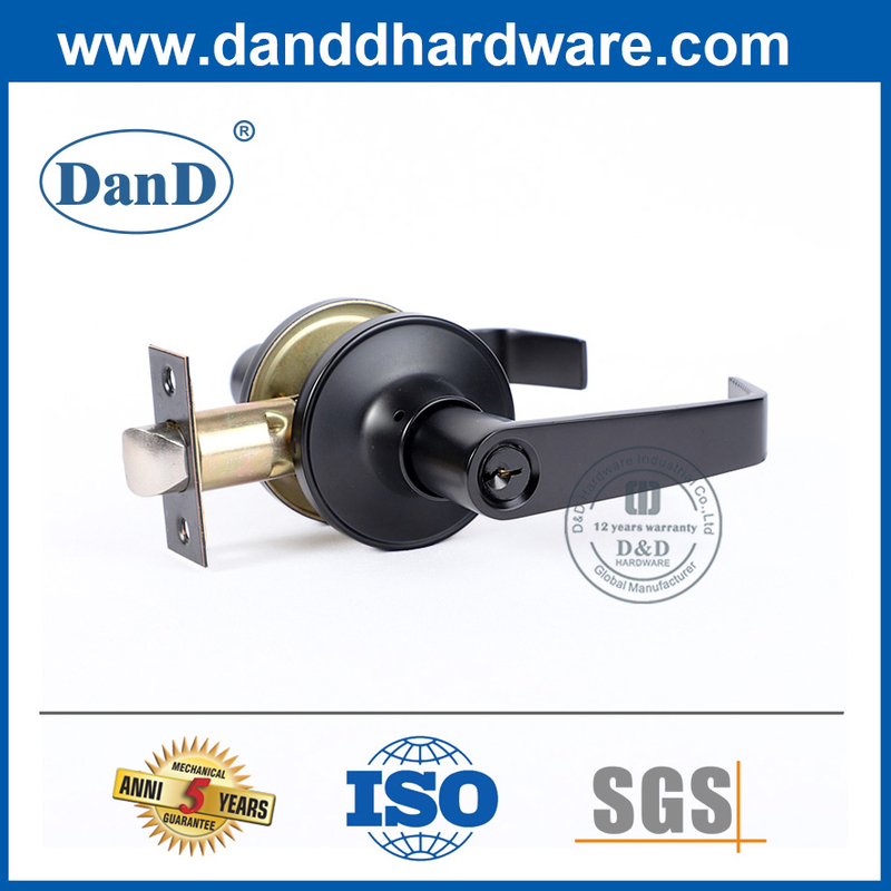 매트 블랙 아연 합금 나무 문 실린더 레버 Lockset-DDLK085