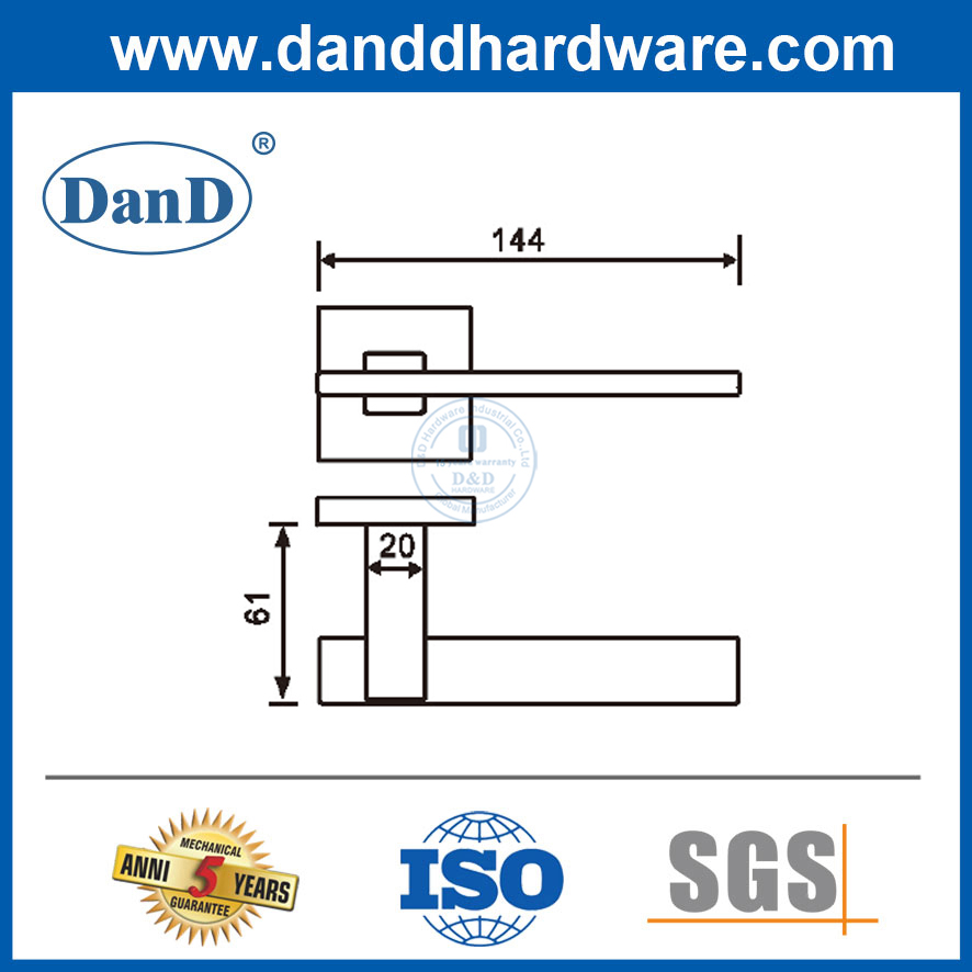 현대 정사각형 도어 핸들 스테인레스 스틸 실버 외부 도어 핸들 -DDTH047
