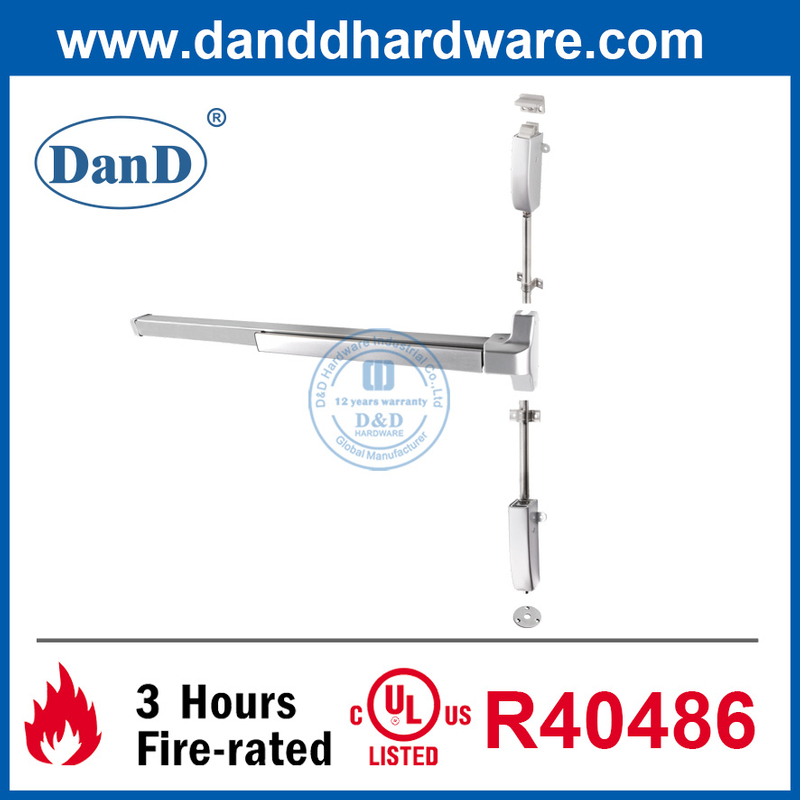UL ANSI 등급 1 SS304 수직 막대 비상구 도어 푸시 바-DDPD004