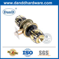 보안 아연 합금 검정색 및 금색 잠금 가능 도어 Knob-DDLK042