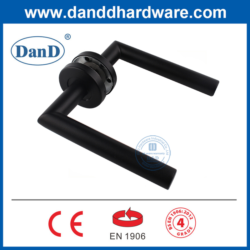 EN1906 4등급 유로 스테인레스 스틸 블랙 도어 핸들 레버-DDTH003