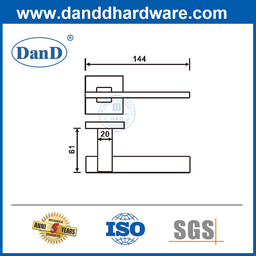 도어 핸들 레버 입구 사각형 도어 핸들 스테인레스 스틸 도어 핸들 Interior-DDSH060