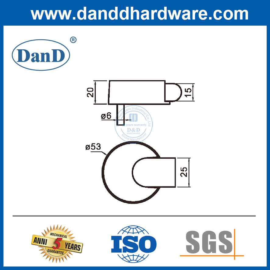 도어용 원형 도어 홀더 스토퍼 스테인레스 스틸 고무 스톱 -DDDS043