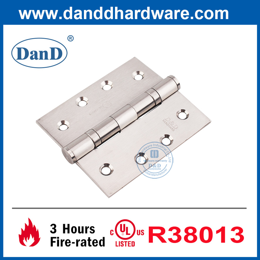 UL은 Hotel-DDSS001-FR-4X3.5X3용 화재 등급 스테인레스 스틸 내부 도어 경첩을 등록했습니다.