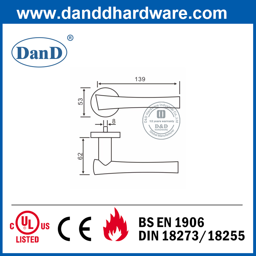 내부 Door-DDSH045용 스테인레스 스틸 304 도어 가구 솔리드 레버 핸들