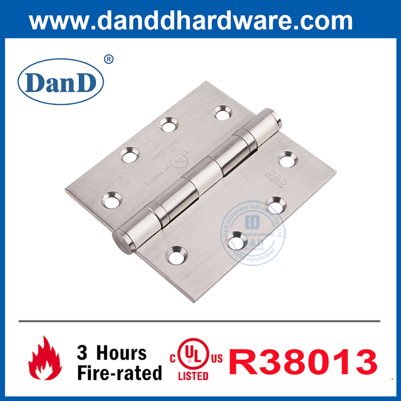 UL 인증 호텔-DDSS002-FR-4.5x4x3.4용 내부 도어 경첩 볼 베어링 방화 등급 도어 경첩