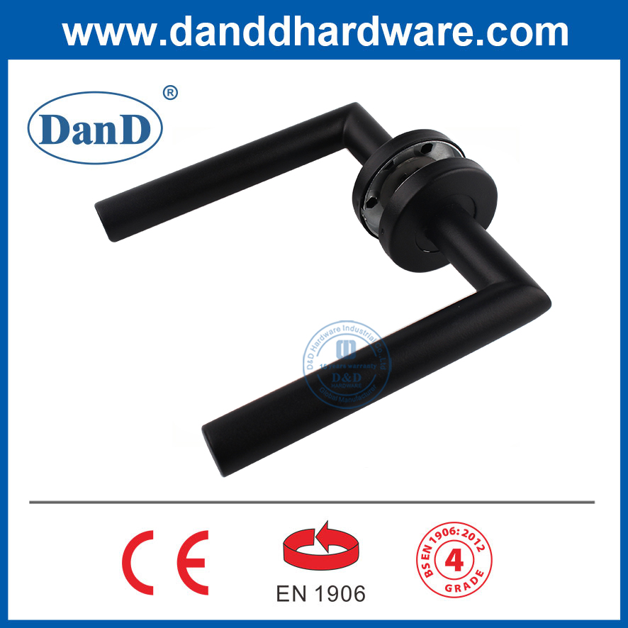EN1906 4등급 유로 스테인레스 스틸 블랙 도어 핸들 레버-DDTH003