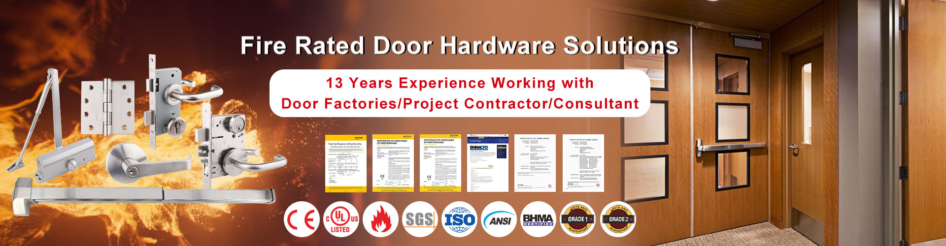 Danddhardware 방화 등급 도어 하드웨어