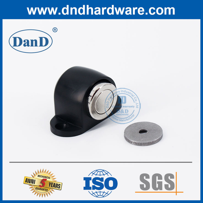 보안 아연 합금 검정색 바닥 마운트 Magentic Commercial Door Stops-DDDS031용 도어 스토퍼