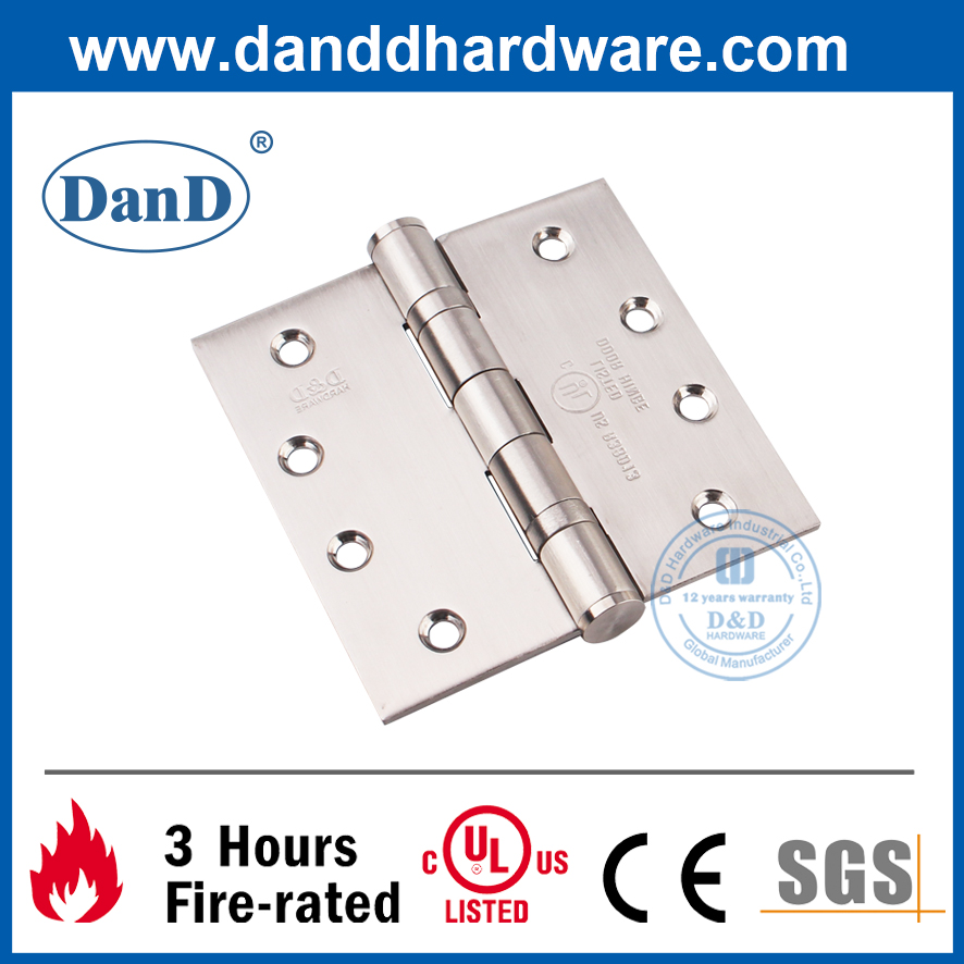 UL Listed-DDSS001-FR-4X4X3을 갖춘 SUS201 내화성 맞대기 내부 도어 경첩
