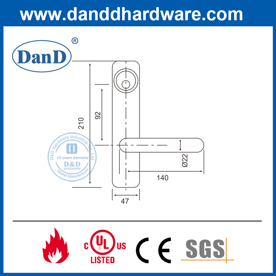 패닉 Device-DDPD014용 SUS304 Escutcheon 레버 트림 인기 판매