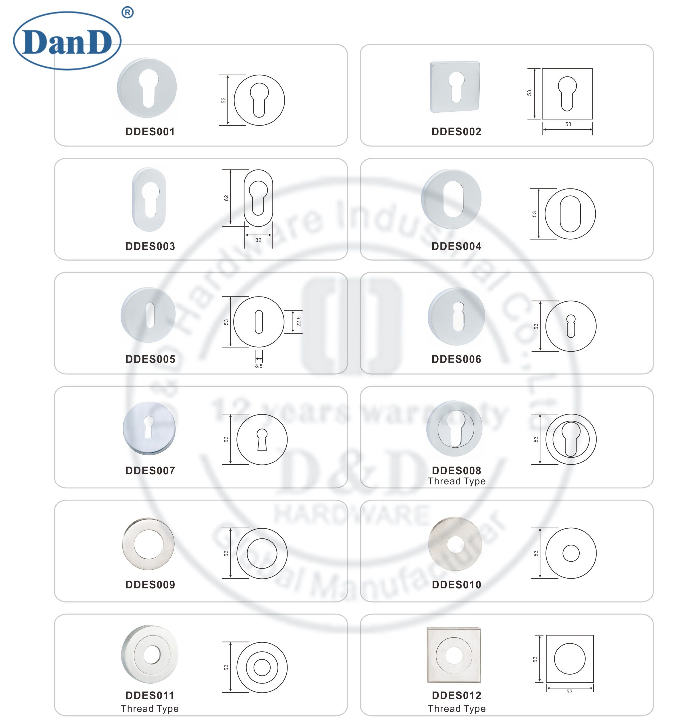 Escutcheon-D 및 D 하드웨어