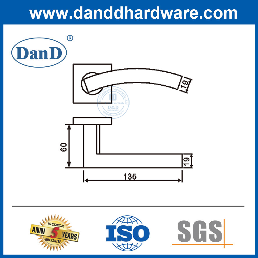 정사각형 유형 상업용 도어 핸들 스테인레스 스틸 외부 도어 핸들 -DDTH045